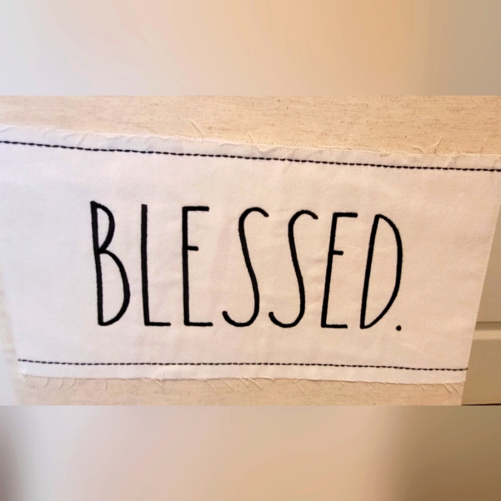 Rae Dunn BLESSED Patch Table Runner NEW